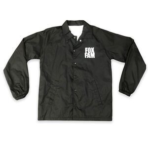 Fox Fam Size Small Black Nylon Snap Front Jacket Windbreaker